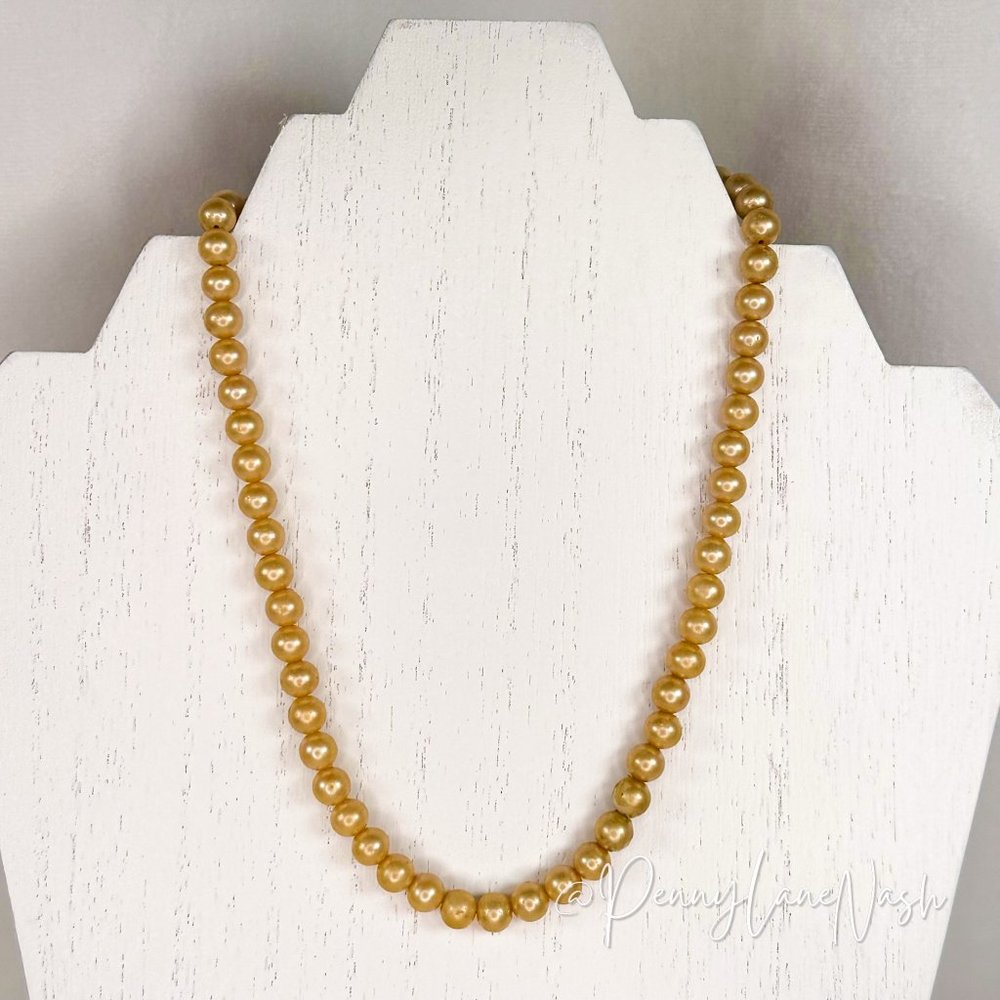 Vintage Cream Single Pearl Beaded Necklace - Picture 1 of 8